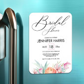 モダンエレガントフローラピンクローズブライダルシャワー マグネット