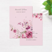 モダンエレガントフローラピンク水色表示カード (デスク)