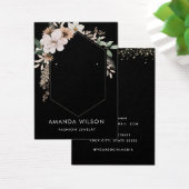 モダンエレガントフローラブラックイヤリング表示カード (デスク)