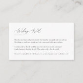 モダンエレガントフローララインアートwishing well card エンクロージャーカード (正面)