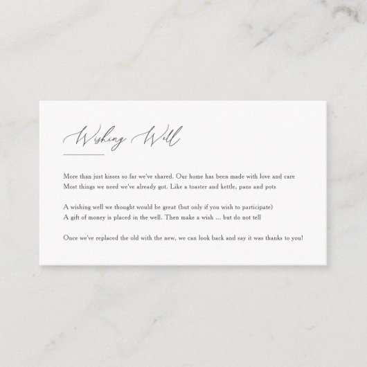 モダンエレガントフローララインアートwishing well card エンクロージャーカード (正面)