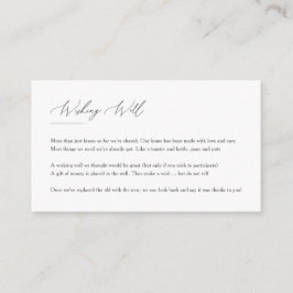 モダンエレガントフローララインアートwishing well card エンクロージャーカード