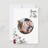 モダンエレガントフローラ写真ウェディング日付の保存 (正面)