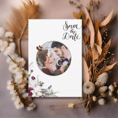 モダンエレガントフローラ写真ウェディング日付の保存