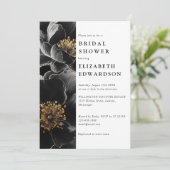 モダンエレガントフローラ写真QRコードブライダルシャワー 招待状 (スタンド正面)