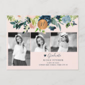 モダンエレガントフローラ卒業写真の校合 案内ポストカード (正面)