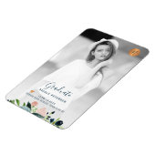 モダンエレガントフローラ卒業写真オーバーレイ マグネット (左側)