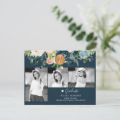 モダンエレガントフローラ卒業写真コラージュ 案内ポストカード (スタンド正面)