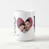 モダンエレガントフローラ愛ハート写真 コーヒーマグカップ (中央)