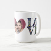 モダンエレガントフローラ愛ハート写真 コーヒーマグカップ (正面右)