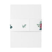 モダンエレガントフローラ水色ティール（緑がかった色）ブルー結婚ズ 招待状ベリーバンド (裏面例)