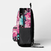 モダンエレガントフローラ水色バックパック プリントバックパック (右)