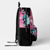 モダンエレガントフローラ水色バックパック プリントバックパック (左)