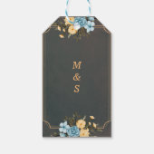 モダンエレガントフローラ水色結婚緑 ギフトタグ (裏面)