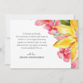 モダンエレガントフローラ熱帯の目的地の結婚式 サンキューカード (裏面)