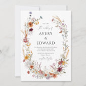 モダンエレガントフローラ素朴秋の結婚式 招待状 (正面)