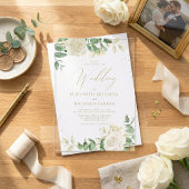 モダンエレガントフローラ結婚ー アクリル招待状