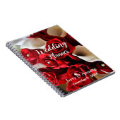 モダンエレガントフローラ赤い花ウェディングプランナー ノートブック (右側)