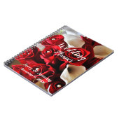 モダンエレガントフローラ赤い花ウェディングプランナー ノートブック (左側)