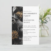 モダンエレガントフローラ退職パーティー写真 招待状 (スタンド正面)