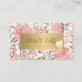 モダンエレガントフローラ金ゴールドハート，フレーム ロイヤリティカード (正面)