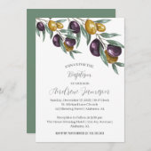 モダンエレガントフローラ |バプテスマ 招待状 (正面/裏面)