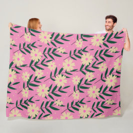 モダンエレガントフローラ フリースブランケット