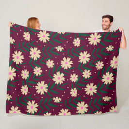 モダンエレガントフローラ フリースブランケット