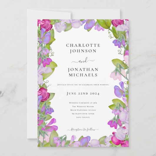 モダンエレガントフローラ 招待状 (正面)