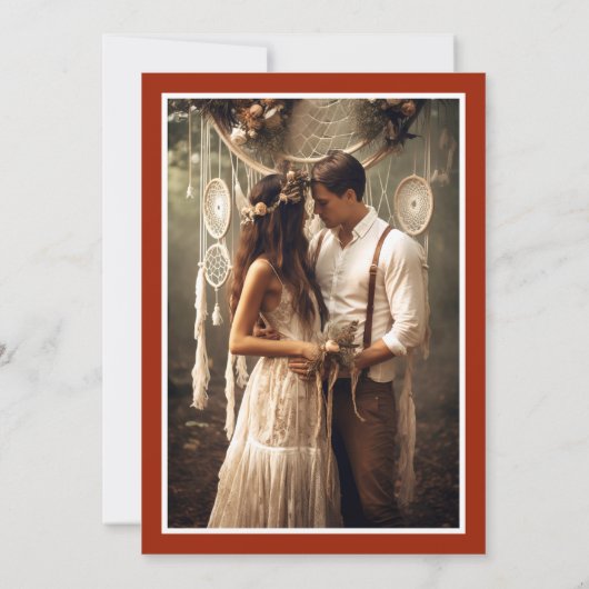 モダンエレガントフローラBoho Photo Save the Date 招待状 (裏面)