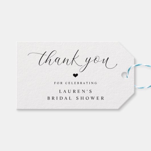 モダンエレガントブライダルシャワーありがとうメッセージカード ギフトタグ (正面(横))