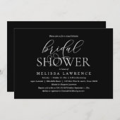 モダンエレガントブライダルシャワーディナーとパーティー 招待状 (正面/裏面)