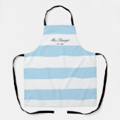 モダンエレガントブライトブルーストライプブライダルシャワー エプロン (正面)