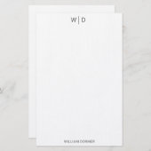 モダンエレガントブラック  便箋 (正面/裏面)