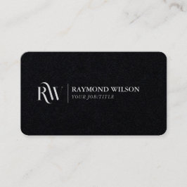 モダンエレガントプレミアム白黒モノグラムの 名刺