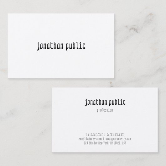 モダンエレガントプロフェッショナルクリエイティブシンプルプレーン 名刺 (正面/裏面)