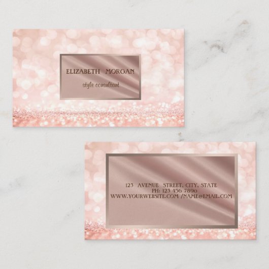 モダンエレガントプロフェッショナルグリッター《写真》ぼけ味、フレーム 名刺 (正面/裏面)