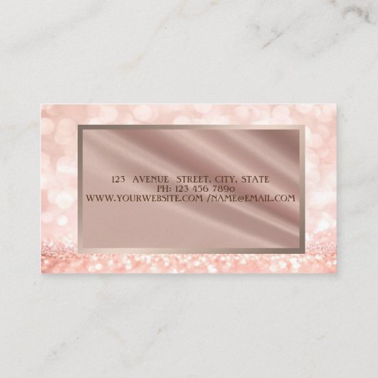 モダンエレガントプロフェッショナルグリッター《写真》ぼけ味、フレーム 名刺 (裏面)