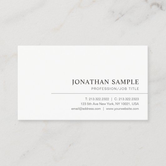 モダンエレガントプロフェッショナルシンプルテンプレート 名刺 (正面)