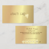 モダンエレガントプロフェッショナルシンプル金ゴールドハート ロイヤリティカード (正面/裏面)