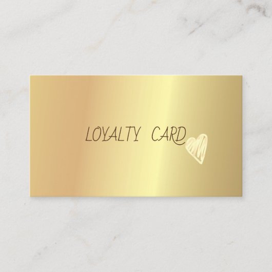 モダンエレガントプロフェッショナルシンプル金ゴールドハート ロイヤリティカード (正面)