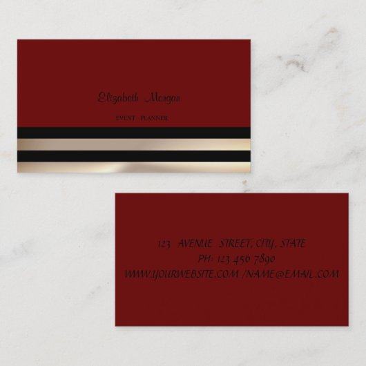 モダンエレガントプロフェッショナルストライプの 名刺 (正面/裏面)