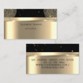 モダンエレガントプロフェッショナルドット金ゴールド、黒 名刺 (正面/裏面)