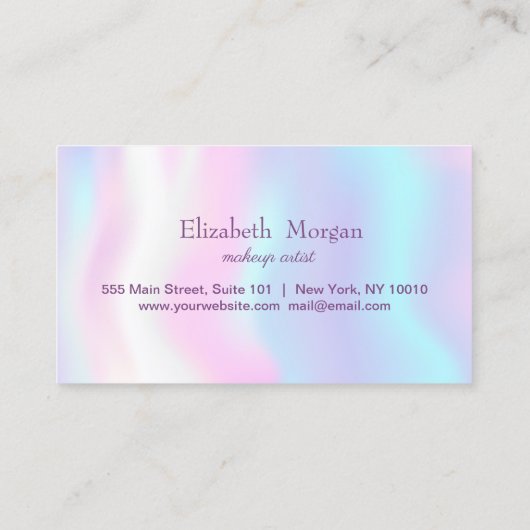 モダンエレガントプロフェッショナルハート，ホログラフィック ロイヤリティカード (裏面)