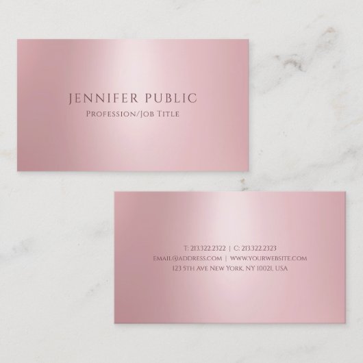 モダンエレガントプロフェッショナルバラ金ゴールドテンプレート 名刺 (正面/裏面)