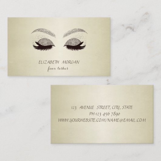 モダンエレガントプロフェッショナルフェイクグリッター 名刺 (正面/裏面)