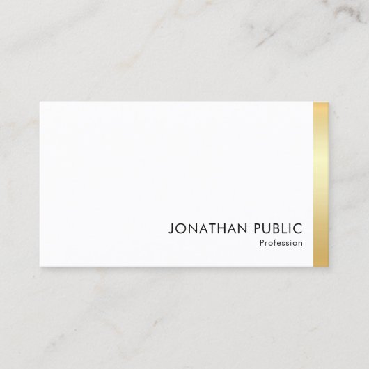 モダンエレガントプロフェッショナルフェイク金ゴールドパーソナライズされた 名刺 (正面)