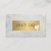 モダンエレガントプロフェッショナルフレームハートホワイトオパール ロイヤリティカード (正面)