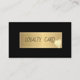 モダンエレガントプロフェッショナルフレーム、金ゴールドハートブラック ロイヤリティカード