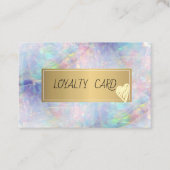 モダンエレガントプロフェッショナルフレーム、金ゴールドハートOpal ロイヤリティカード (正面)